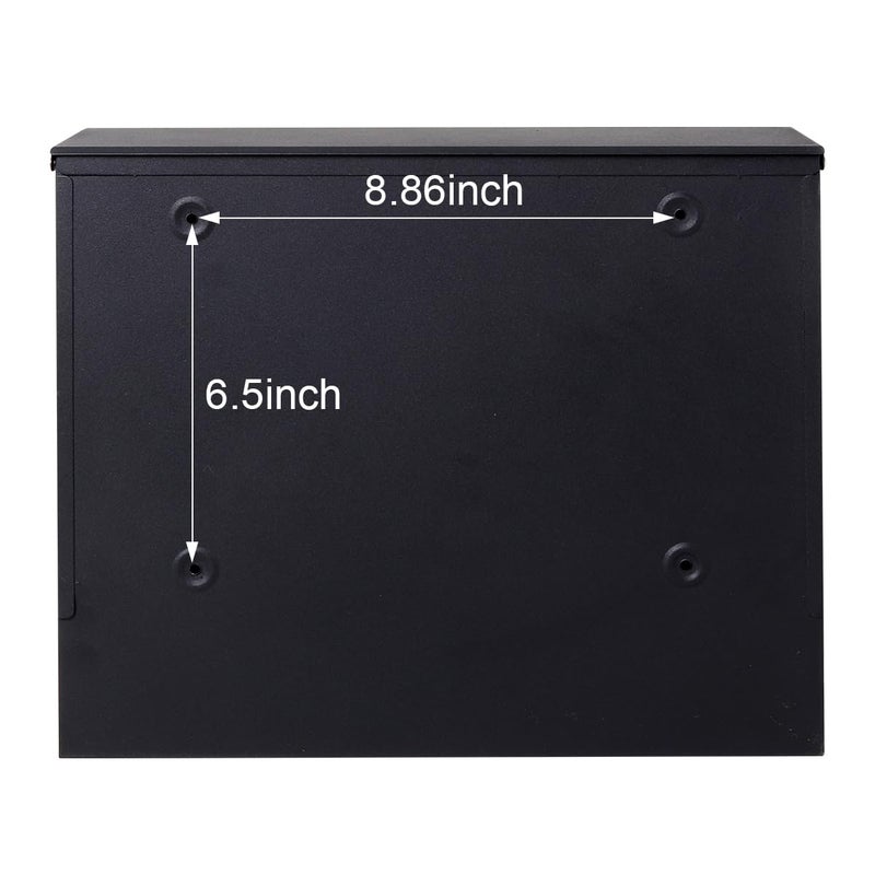 Jssmst Locking Mailbox Wall Mount for Outsideâ€“ Jssmst Mailboxes with Key Lock for Front Door Fence, Large Capacity Letter Box, 14.3 x 4.1 x 11.8 Inch, Black, SM-HPB911BN - Image 5